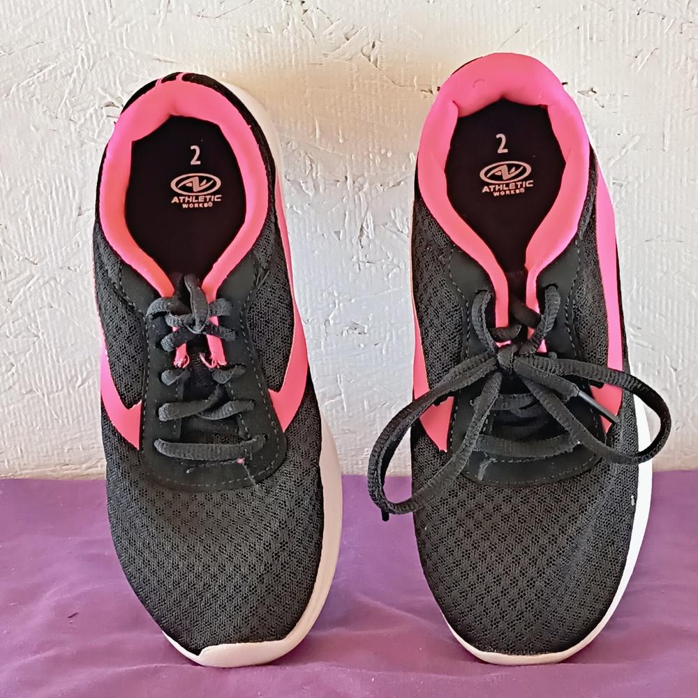 Women's Black and Pink Sneakers